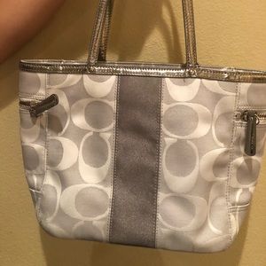 Silver Coach bag